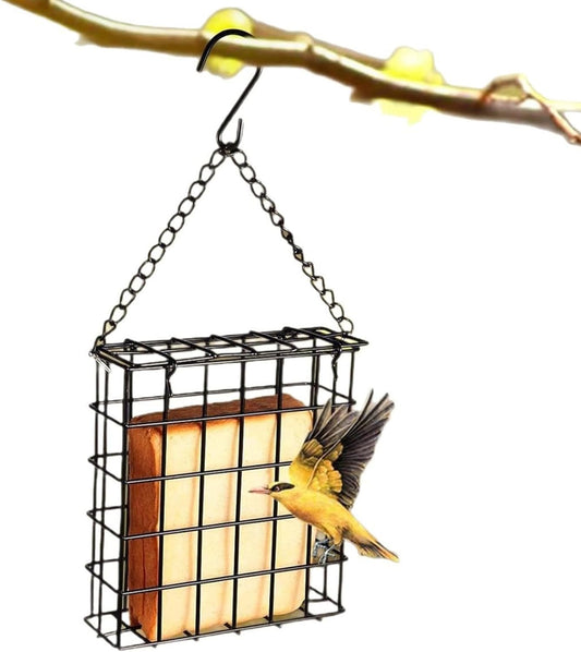 Bird Feeder | Cage Wire Mesh Suet Feeding Holder,Birdfeeders Outside Hangable | for Patio Lawn Outdoor Backyard Balcony Birdwatching Park Porch Deck Terrace Garden