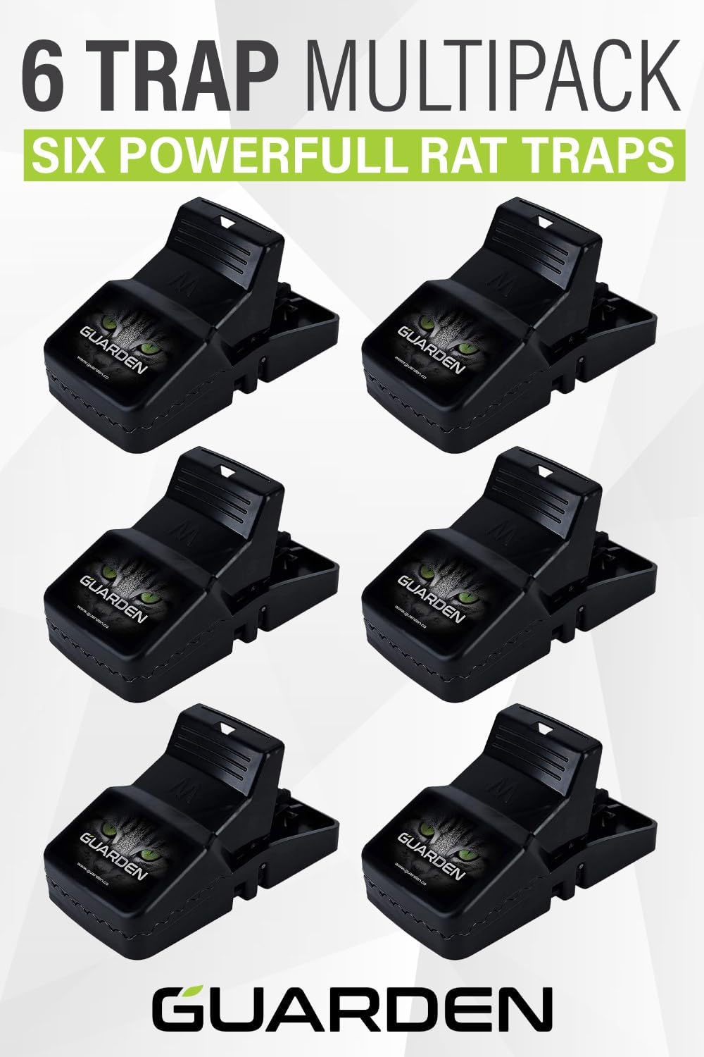 Rat Trap Six Pack - Indoor and Outdoor Traps for Mice, Voles, Rats, Ch