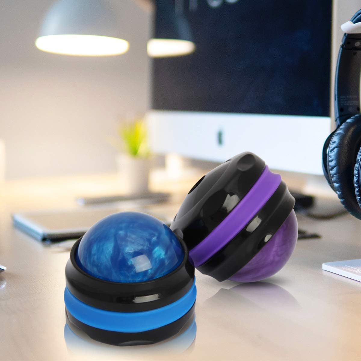 Coolrunner Massage Ball, Manual Roller Massager, 2-Pack Handheld Self 