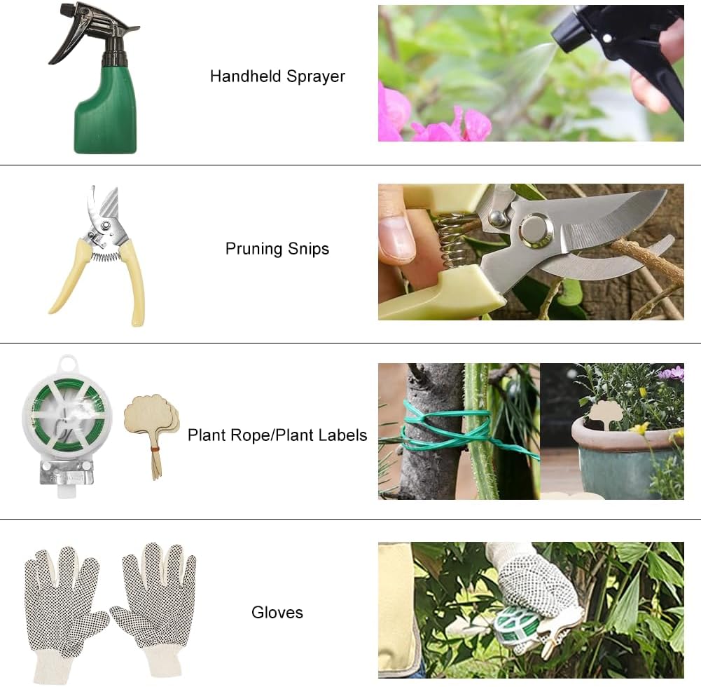 12-Piece Heavy Duty Stainless Steel Gardening Tools Kit with Storage O