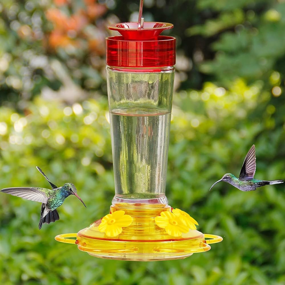 Hummingbird Feeder Replacement Parts - 16 PCS Yellow Flowers, Bee Guards for Perky Pet Glass Plastic Base