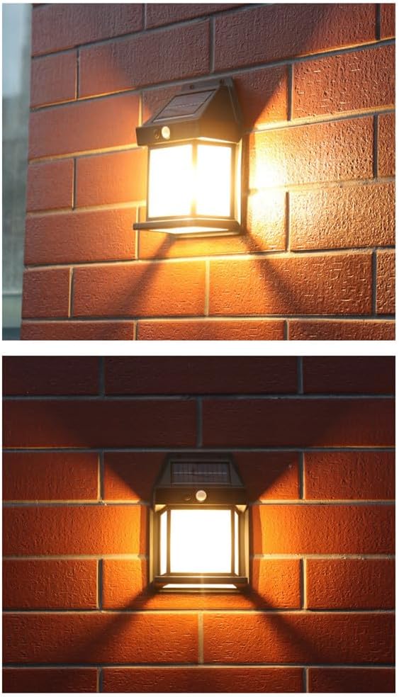 4pack 7W Outdoor Solar Wall Lamp Waterproof Tungsten Filament Lamp Induction Lamp Household Garden Wall Light Villa Lighting Night Light