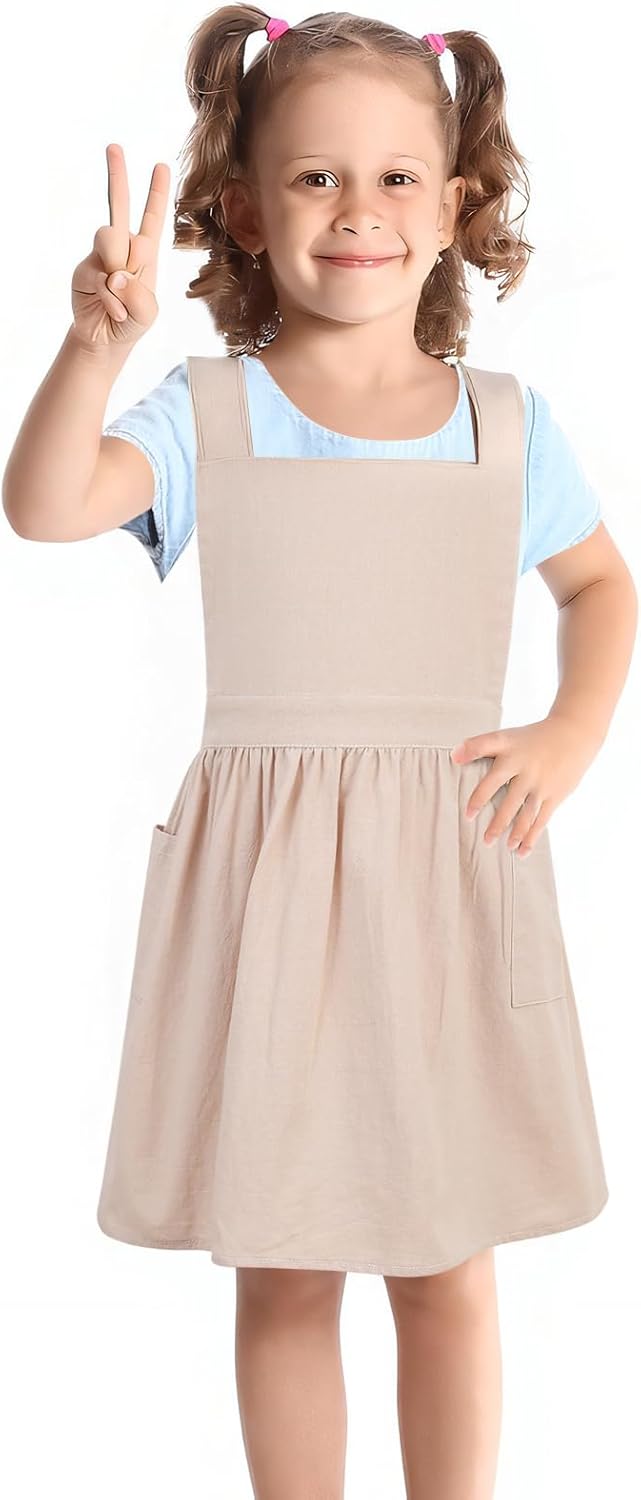 Kids Pinafore Apron, Cross Back Apron, Japanese Style Bib Aprons Home 