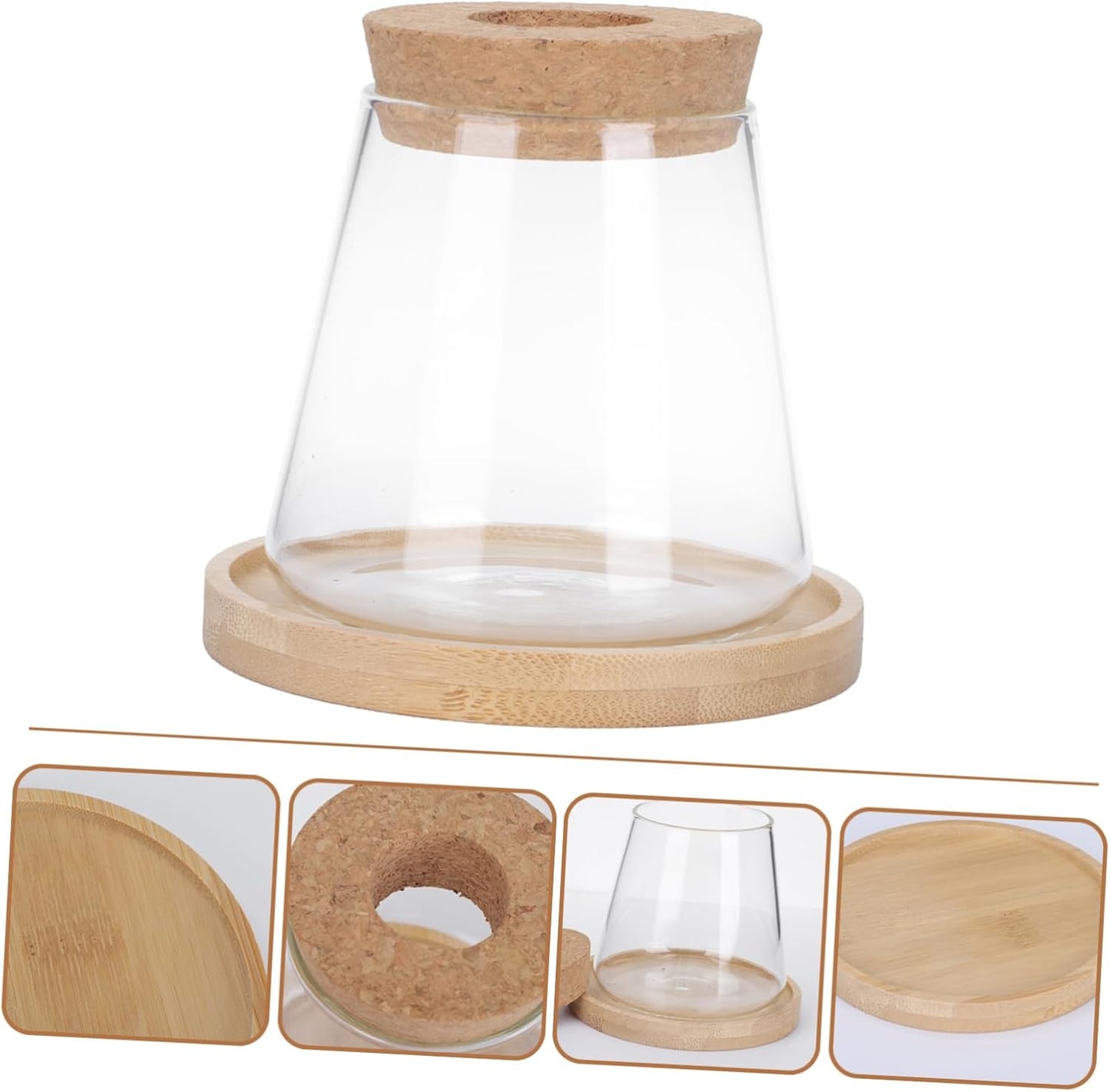 PRETYZOOM 1set Hydroponic Glass Vase Simple Flower Pot for Office Home