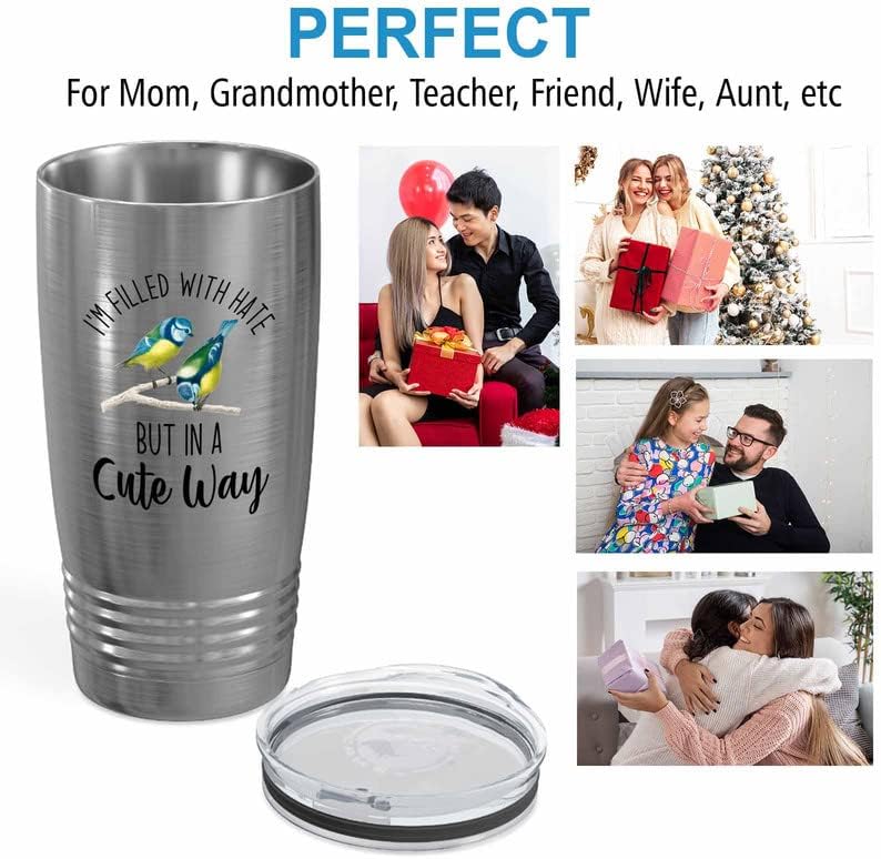 Bird Lover Silver Edition Viking Tumbler 20oz - Hate Cute Way - Hummin