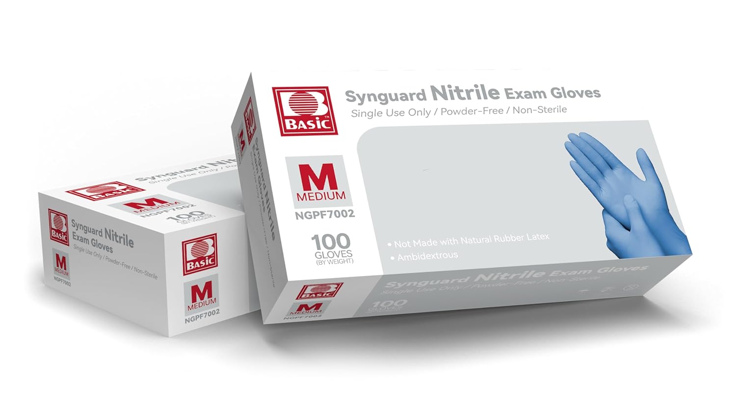 Basic Medical Blue Nitrile Exam Gloves - Latex-Free & Powder-Free - NG