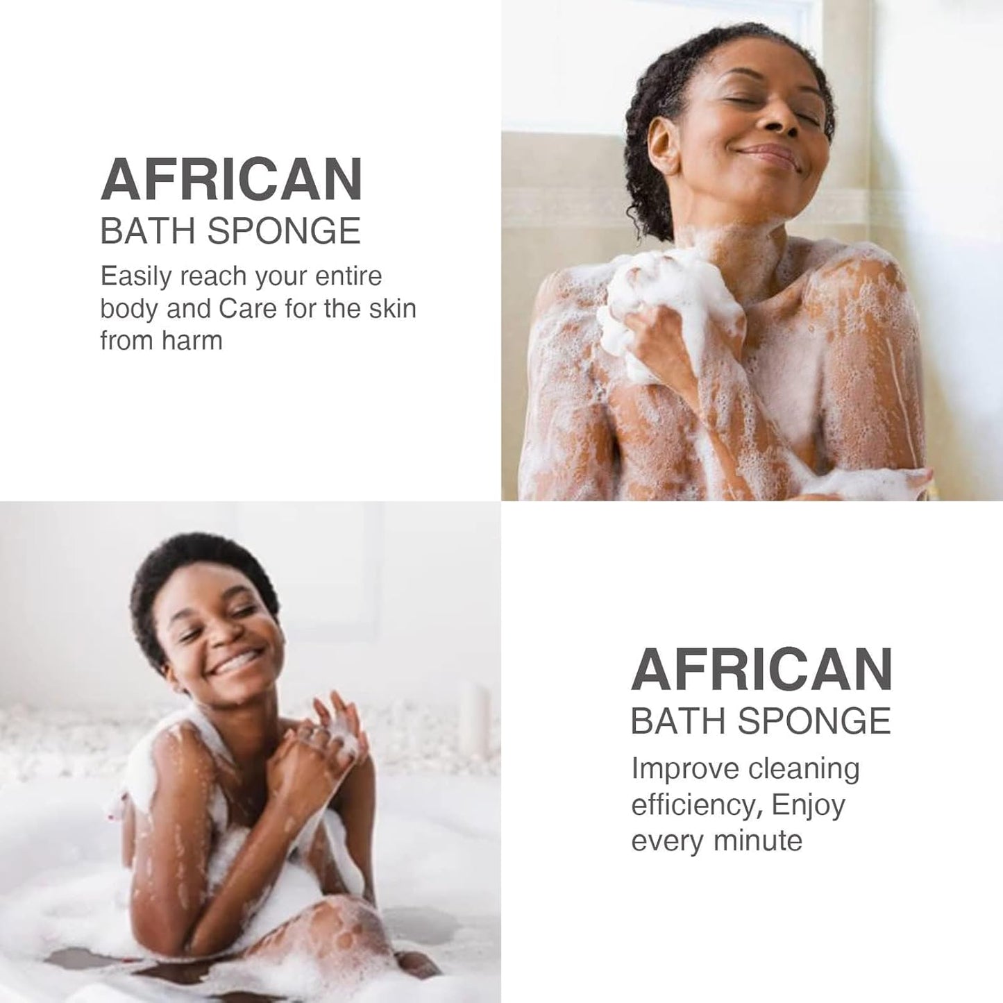 UJFQBH 3 Pieces African Bath Sponge African Net Long Net Bath Sponge E