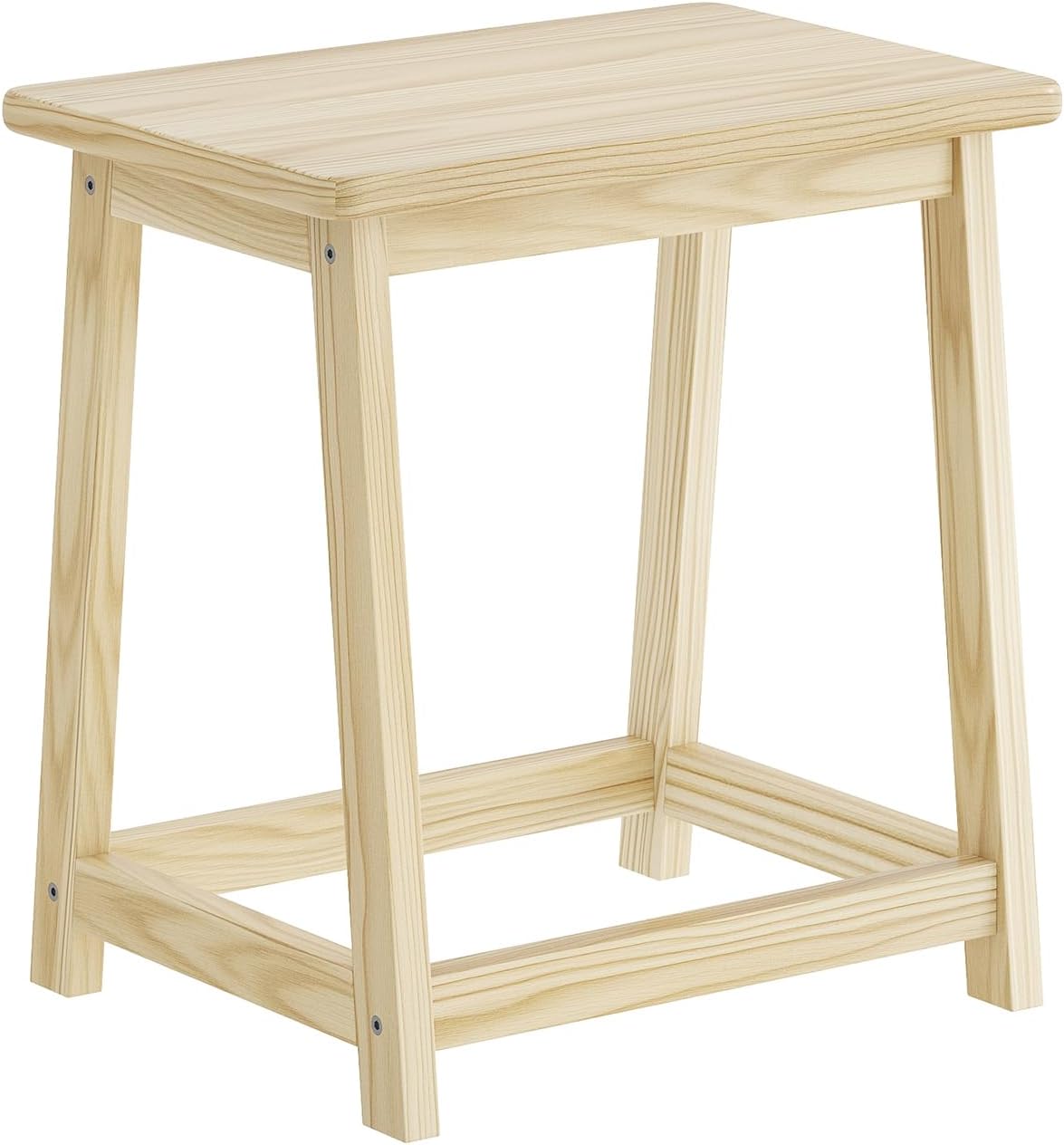 Small Bench Seat, Bathroom Bench, Wood end Table, Plant Stand, Shoe Changing Handmade Stool for Kids or Adults (Natural-Large)
