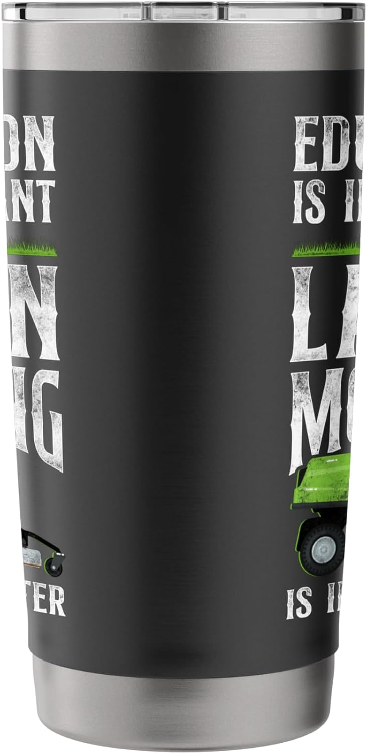 Lawn Mower Mowing Dad Father Landscaper Vintage Tractor Stainless Steel Insulated Tumbler