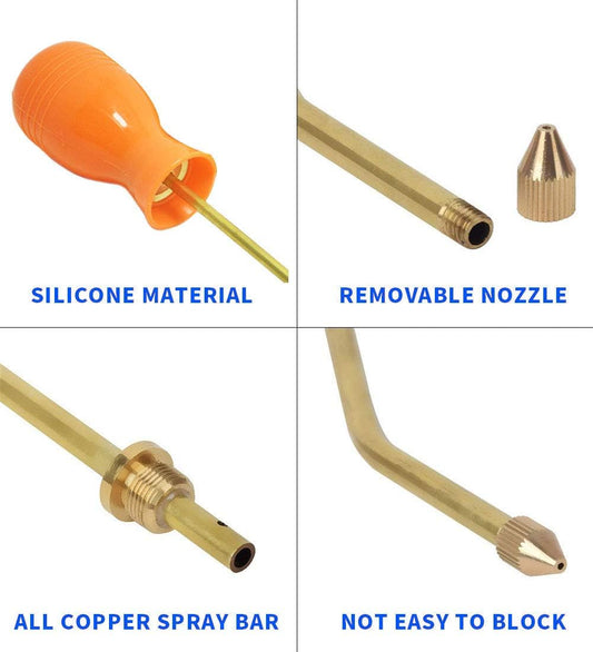Bulb Duster Powder Duster Sprayer Garden Powder Applicator Dispenser with Long Copper Tube for Organic Gardening Agricultural Supplies and Control