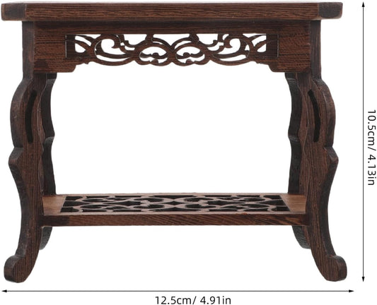 PRETYZOOM Rectangular Wood Riser Stand Jade Base Plant Stool Base Succulent Holder Stable Decorative Display for Indoor Outdoor Space-saving Art Accent