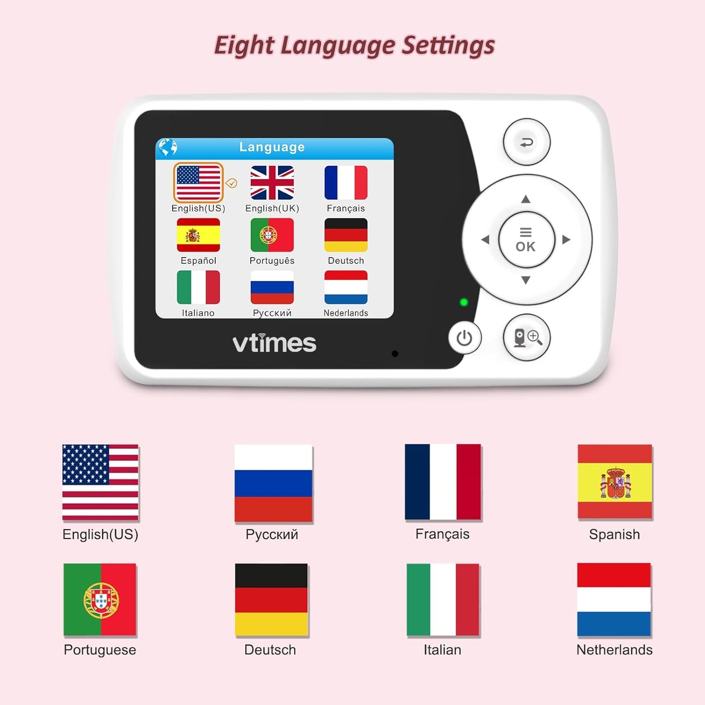 Baby Monitor with Camera and Audio, Video Baby Monitor No WiFi Night V