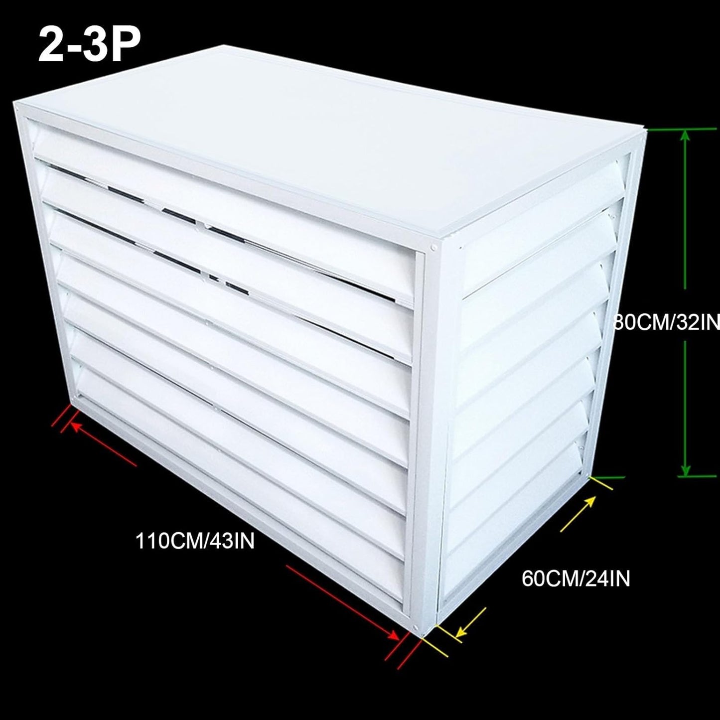TqertrtfxaAluminum Air Conditioner and Heat Pump Cover,Mini Split Air Conditioner Cover for Outside Units,Shelf Plant Stand,Outdoor AC Unit Cover,Noise Reduction,Suitable for Outdoor(Color:White Flat