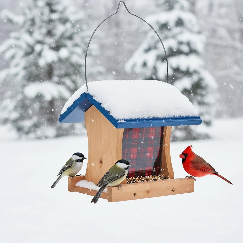 Ranch Hopper Bird Feeders for Outside Extra Thickness 13/16", Bird Feeder Kit for Adult to Build - Alaskan Red Cedar Wood Birdhouse Building with Hanging Cable, Paints and Brushes -Patented(A)