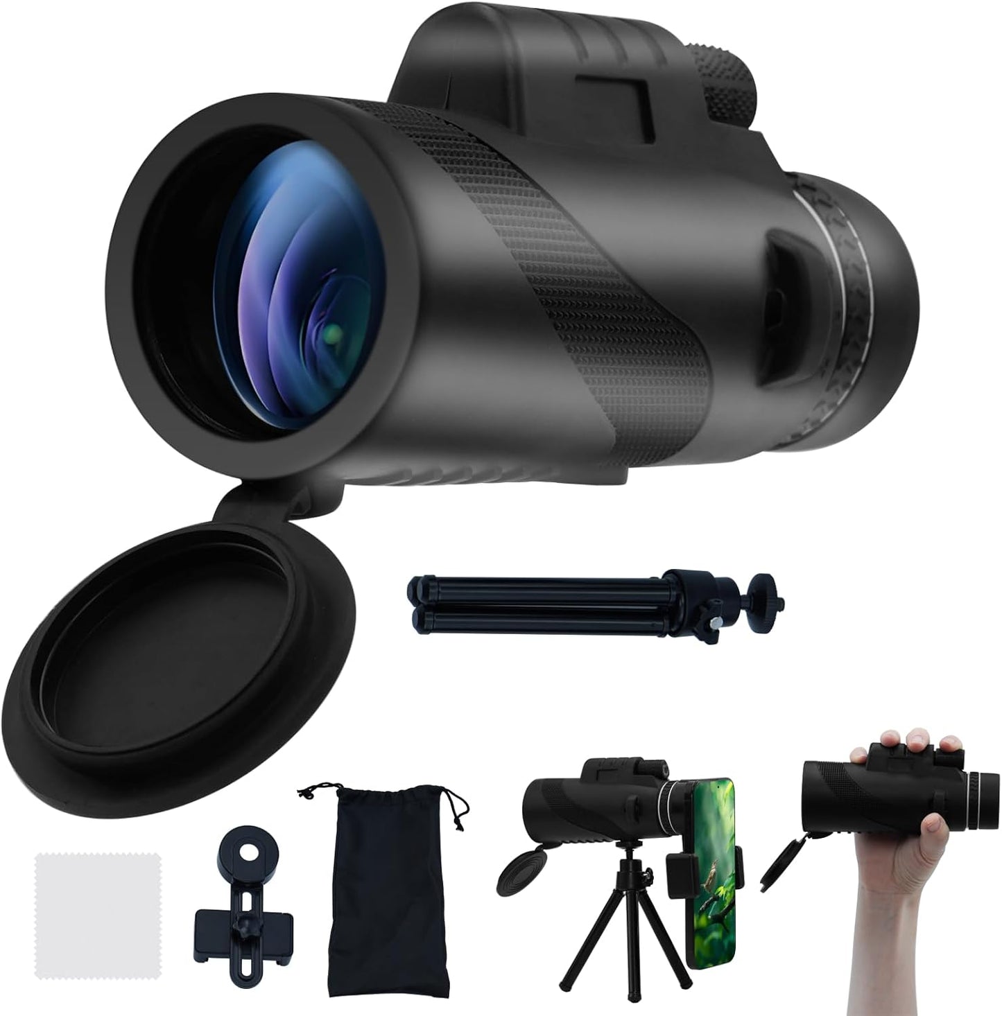 High Power 10x42 Monocular Telescope - Waterproof, Fogproof, Shockproof - Ideal for Bird Watching, Hunting, Camping, Hiking, and Wildlife Observation