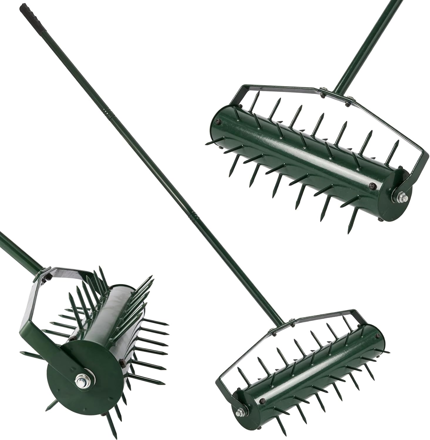 21" Rolling Lawn Aerator, Heavy-Duty Manual Aerator Tool with 2.2" Pre