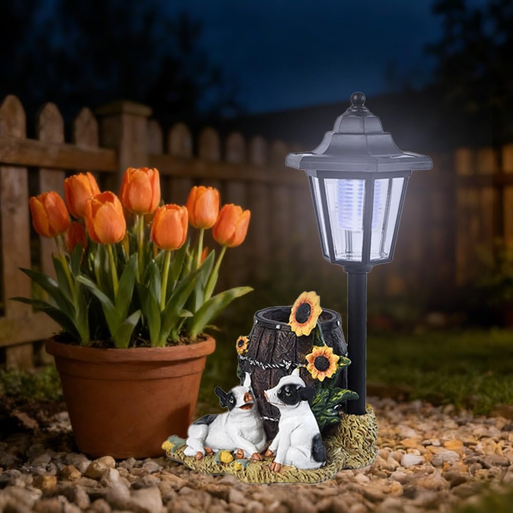 Solar Pigs Night Light Sculpture Outdoor Garden Street Decoration,Couple Pigs Decorations Lantern Sculptures for Patio Yard Lawn Walkway Ornaments Clearance Gifts for Mom Grandma Birthday