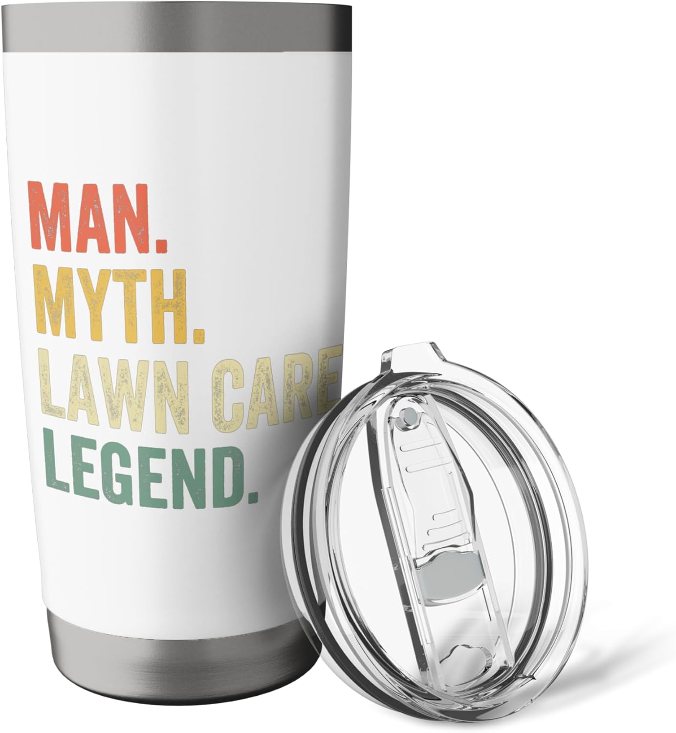 Man Myth Lawn Care Legend Mowing Gardener Dad Stainless Steel Insulated Tumbler