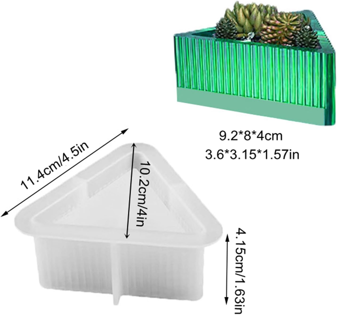 Triangle Striped Concrete Flower Pot Silicone Mold Succulent Planter Vase Cement Clay Mold Plaster Epoxy Resin Storage Box Mould