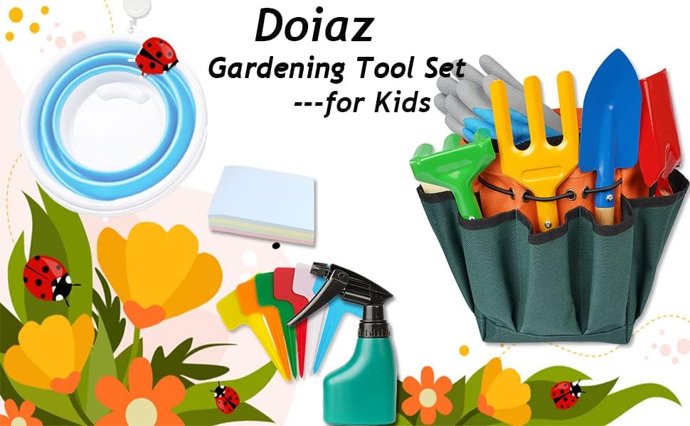 Kidz Gardening Set -Real Metal Gardening Tools Kit for Childrenz Inclu