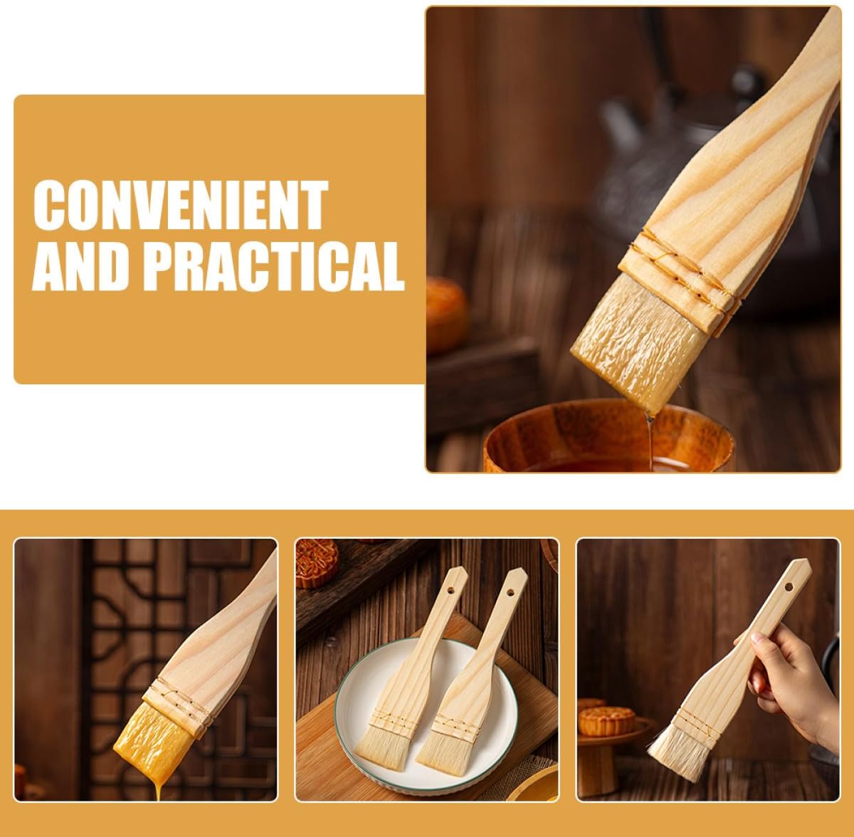 Milisten 2pcs Wool Basting Brush for Barbecue Bbq Sauce and Grill Mari