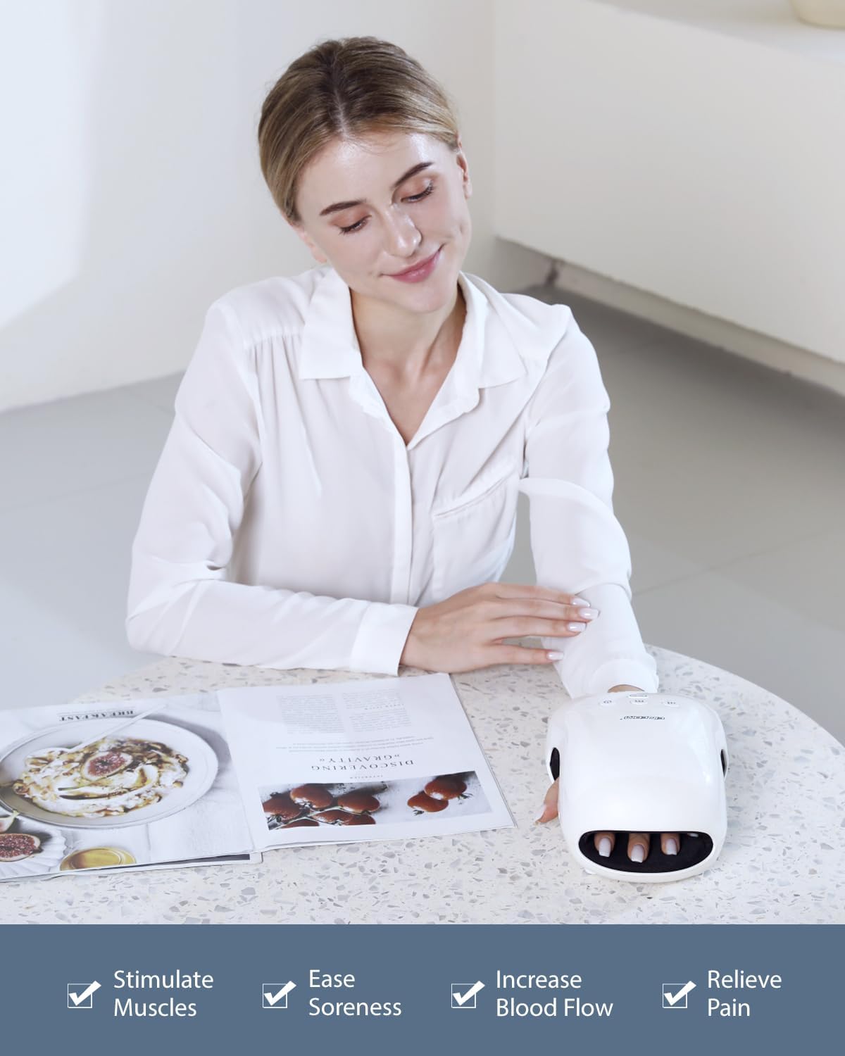 CINCOM Hand Massager - Cordless Hand Massager with Heat and Compressio