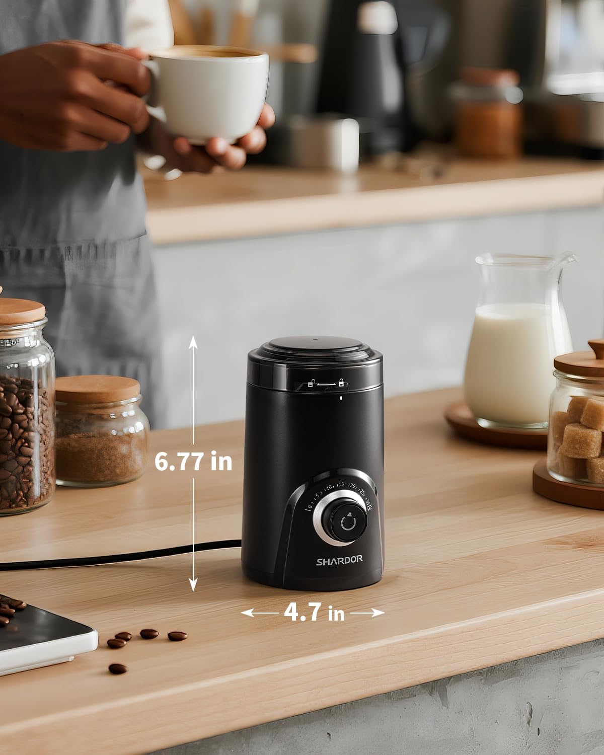 SHARDOR Electric Super Silent Blade Coffee Grinder, Timed Grind Contro