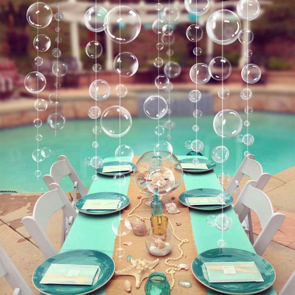 Decor365 Under the Sea Party Decorations White Bubble Garlands Little Mermaid Birthday Decorations Bday Hanging Streamer Beach Banner Decor Underwater Backdrop Kids Ocean Party Supplies