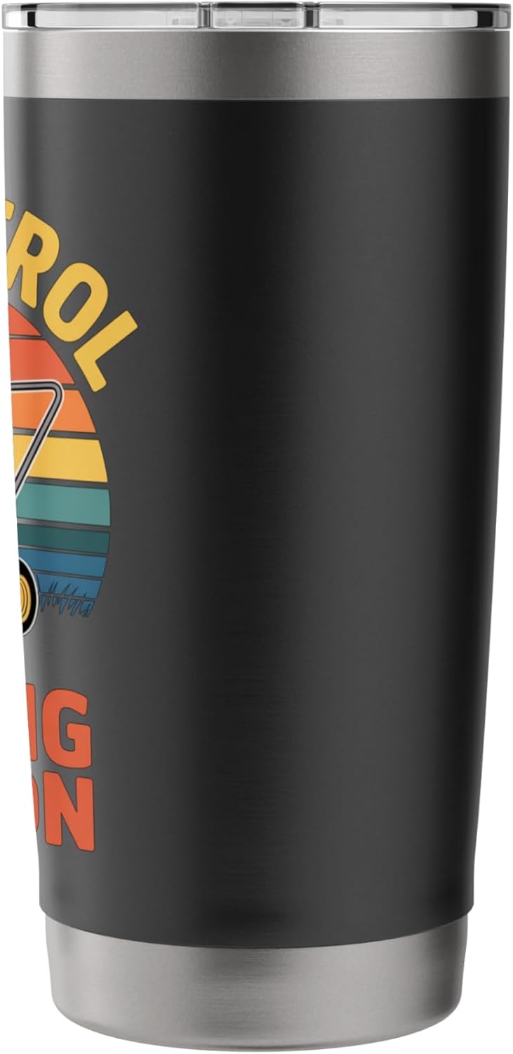 Yard Patrol Mowing Division Funny Lawn Mower Dad Humor Joke Stainless Steel Insulated Tumbler