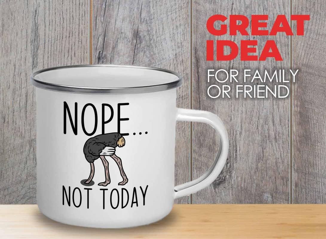Bird Lover Camper Mug 12oz - Nope not today - Hummingbird Nest Cage Parrot Dad Gardening Outdoor Birdwatcher Feeder