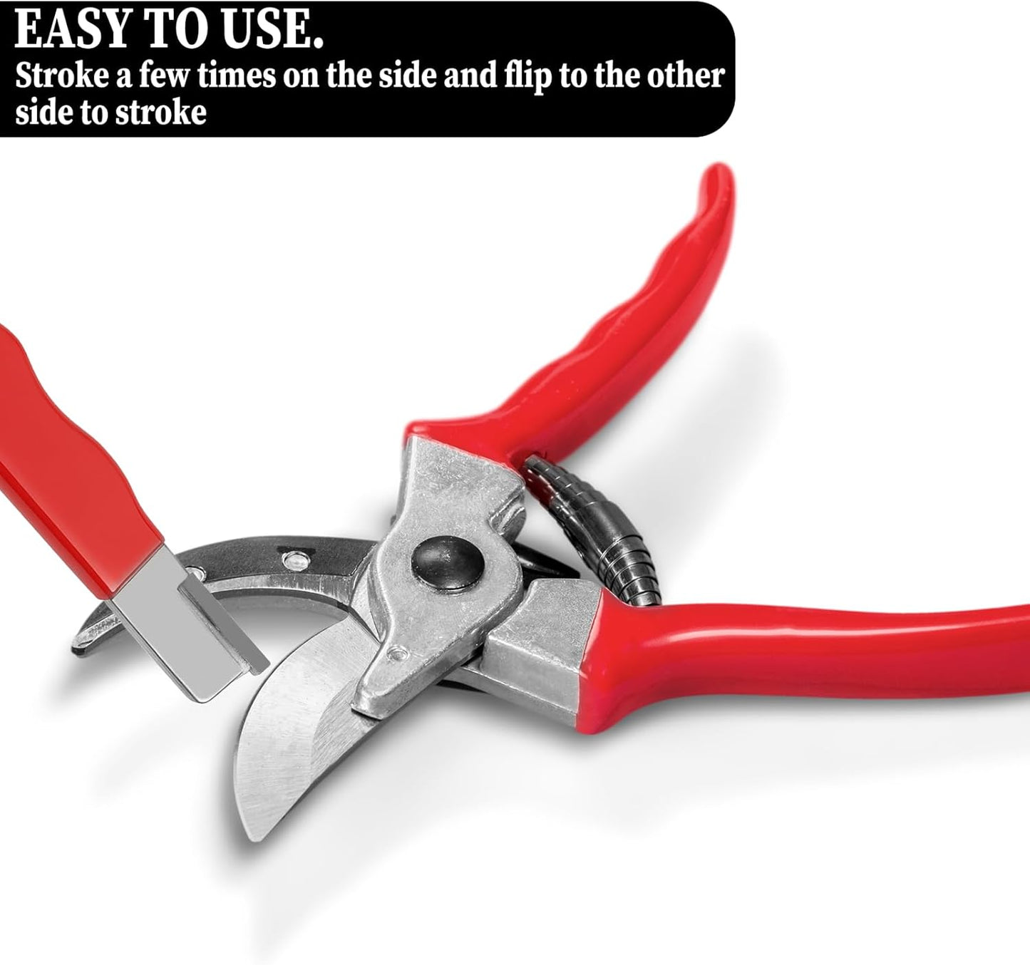 4Pcs Garden Tool Blade Sharpener, Pocket Blade Sharpener for Garden Tools Multipurpose Usage Knife Sharpeners for Pruning Shears, Hedge Scissors, Clippers, Pocket Knives, and More (2, Red+Black)