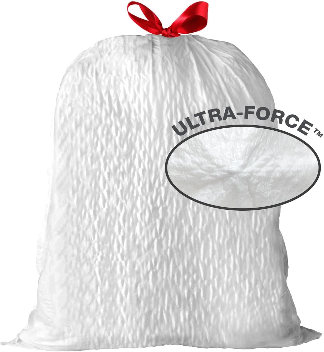 Amazon Basics Ultra-Force Tall Kitchen Drawstring Trash Bags, Classic 