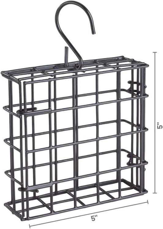 More Birds Suet Cage Bird Feeder, Fruit and Suet Feeder, Single Cake Capacity ,Black