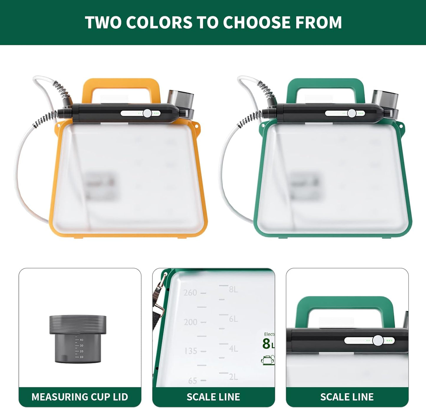 Battery Powered Garden Sprayer 2.1 Gallon, 2500mA Electric Weed Spraye