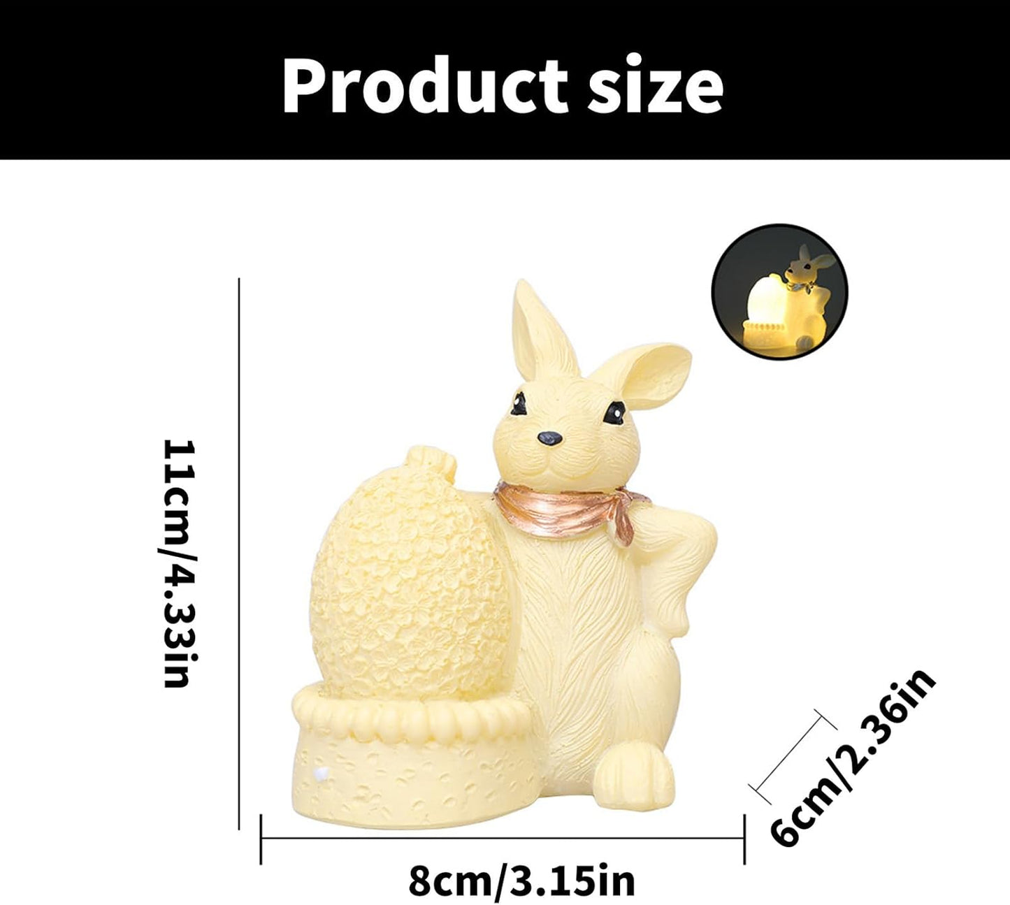Solar Powereds Resins Rabbits and Eggs Garden Statue with LED Light for Outdoor Decoration and Easters