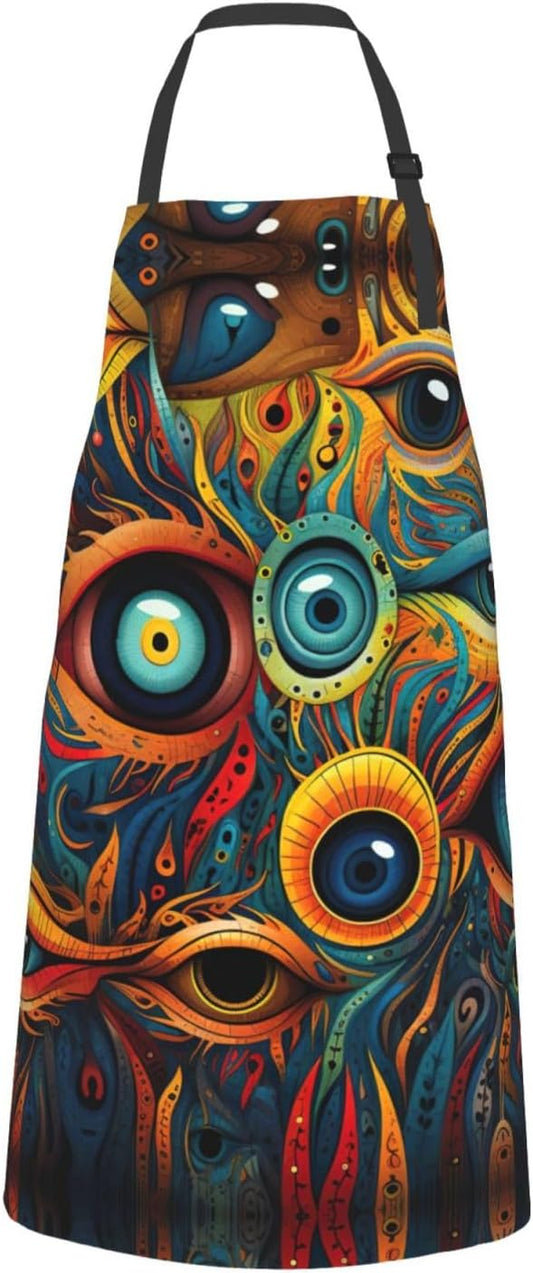 eyes 2 print Waterproof chef's apron with pocket apron for kitchen cooking baking barbecue and gardening