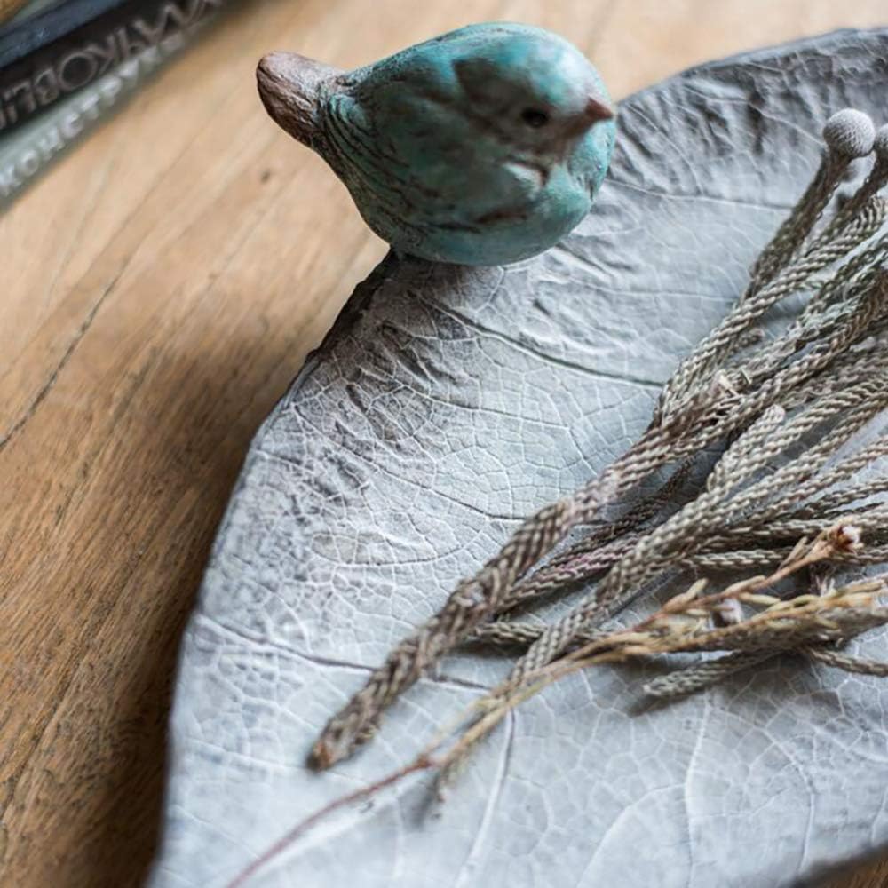 Leaf Decorative Tray Garden Window Bird Feeder Tray Garden Outdoor Patio Rustic Decor,B+32188cm