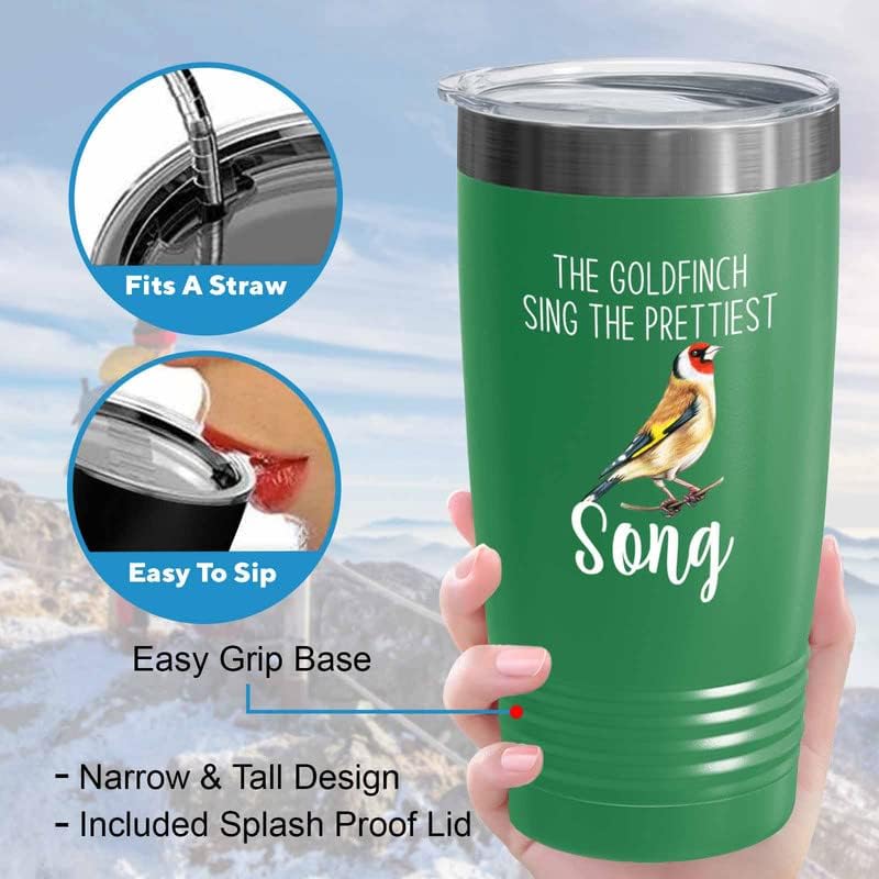 Bird Lover Green Edition Viking Tumbler 20oz - Prettiest Song - Hummin