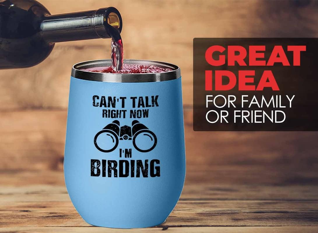 Bird Lover Blue Edition Wine Tumbler 12oz - Can't Talk Right Now - Hum