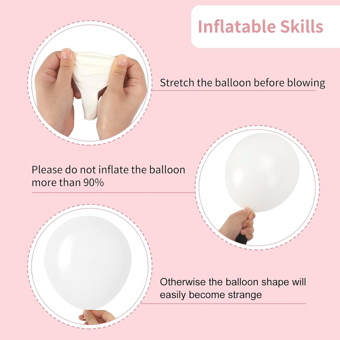 RUBFAC 129pcs White Balloons Different Sizes 18 12 10 5 Inch for Garland Arch, Latex Balloon for Engagement Wedding Anniversary Birthday Party Baby Shower Decoration