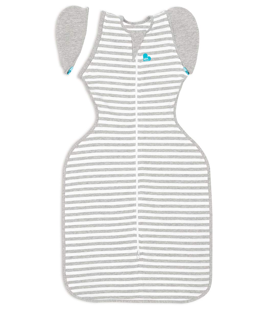 Love to Dream Swaddle Up Transition Swaddle, Patented Zip-Off Wings, Gently Help Baby Transition from Being Swaddled to Arms Free When Showing Signs of Rolling, 1.0 TOG, 13-19 lbs, Gray