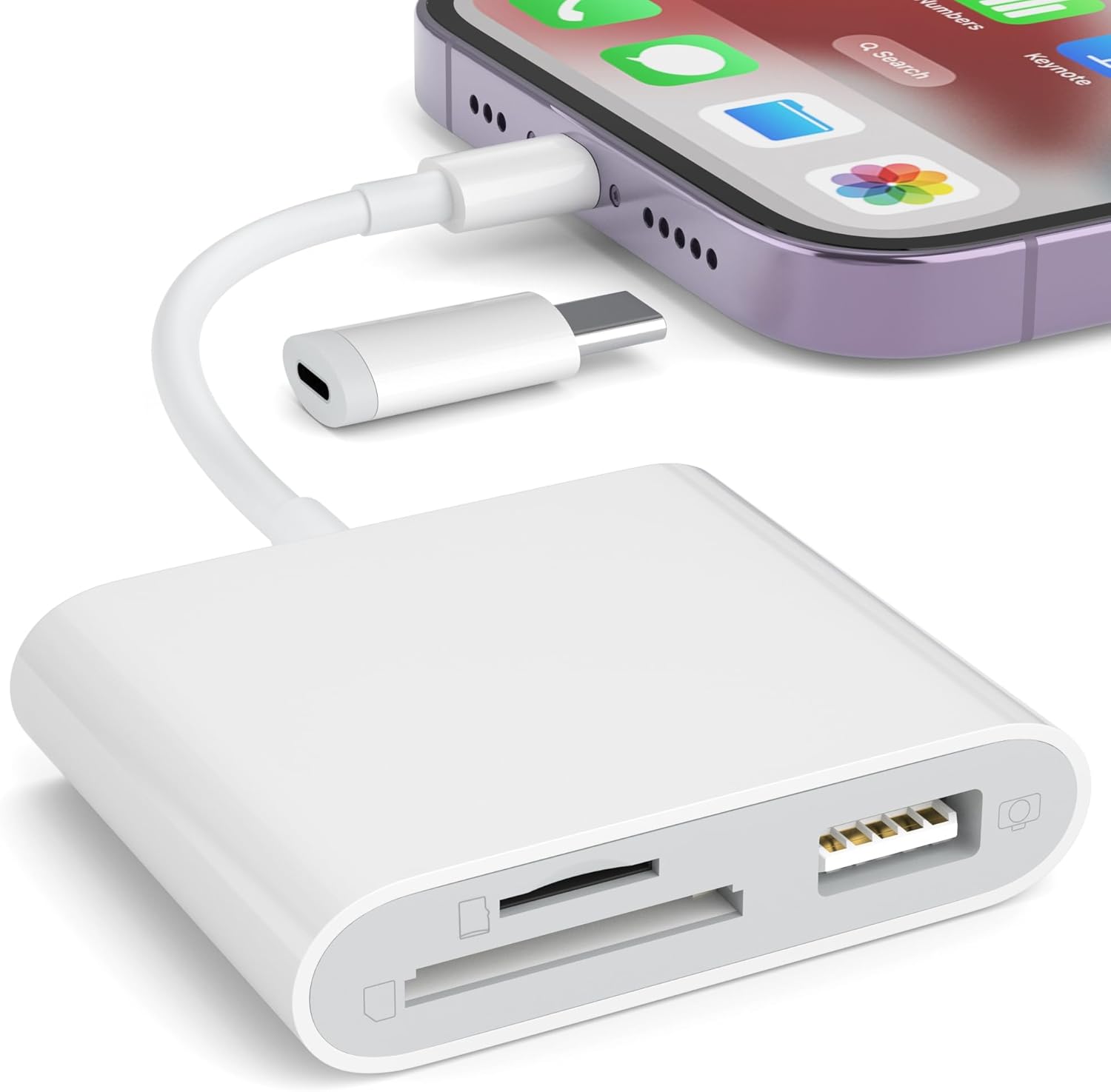 SD Card Reader for iPhone, Memory Card Reader with USB Camera Adapter 