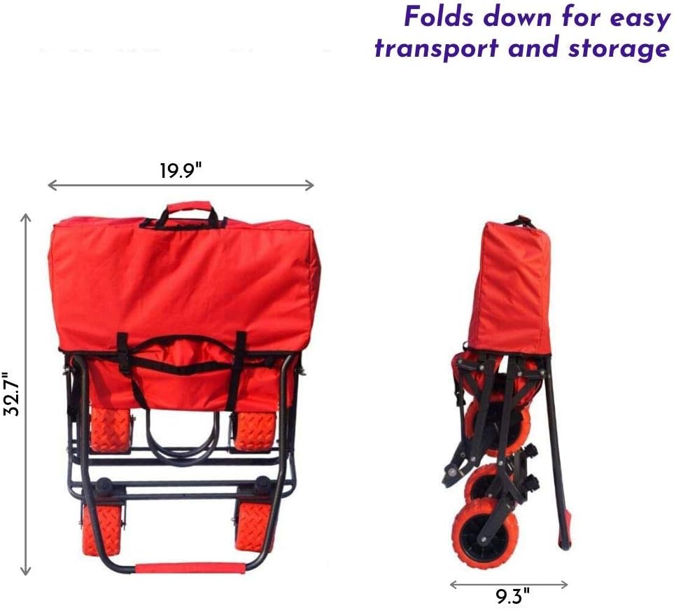 Impact Canopy Folding Collapsible Utility Wagon, Extra-Large Wagon wit