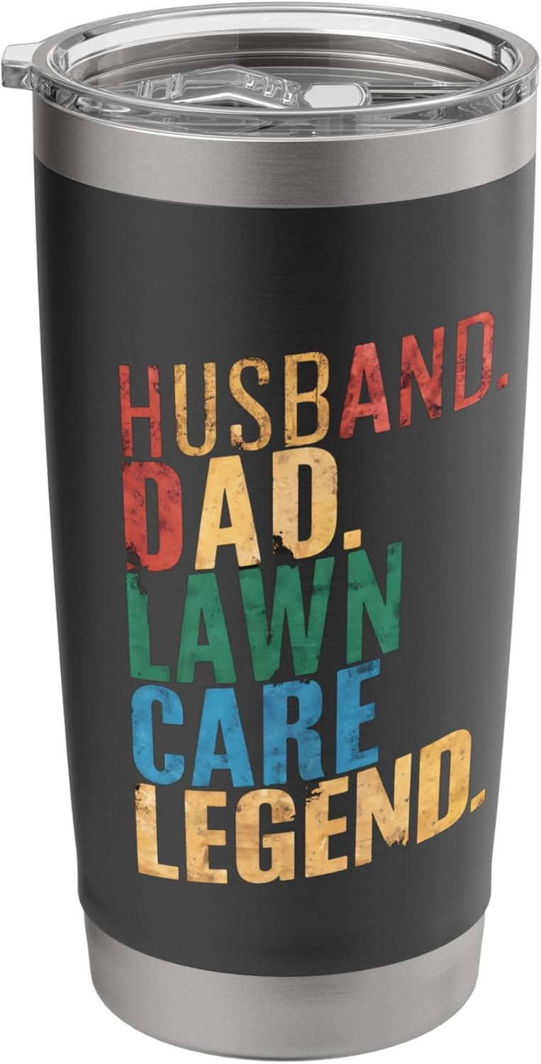 Lawn Care Dad Mowing Gardener Mower Fathers Day Stainless Steel Insulated Tumbler