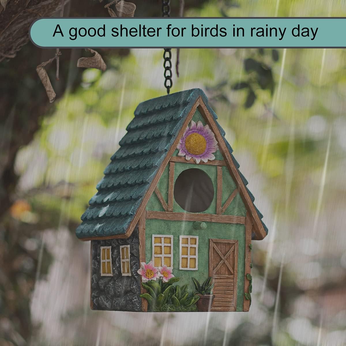 Bird House Indoor Outdoor for Hummingbird, Bluebird, Swallow, Wren, Robin - Small Houses Gifts for Bird Lovers