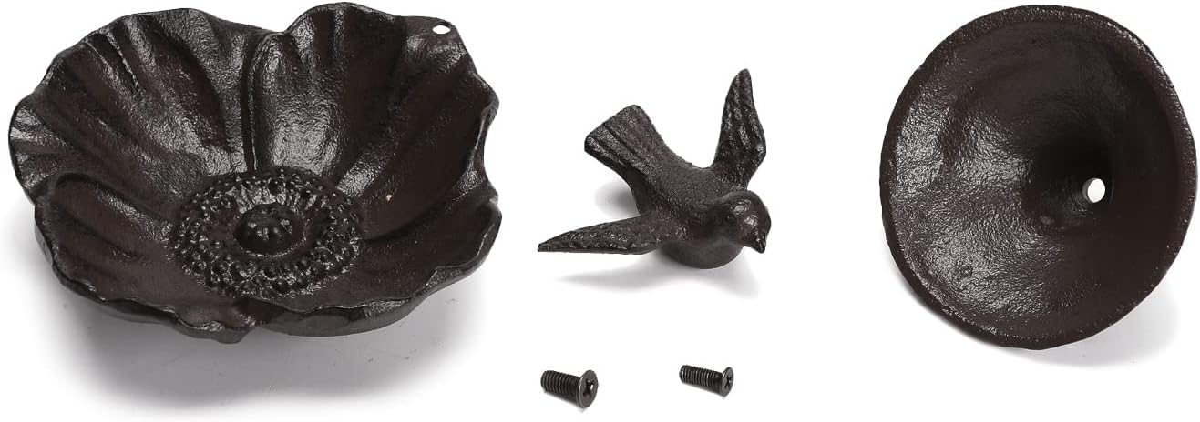 BRASSTAR Cast Iron Bird Feeder Rustproof Lotus Leaf Shape Bird Bath for Outdoors Patio Yard Garden Villa Decoration TQGJPT171