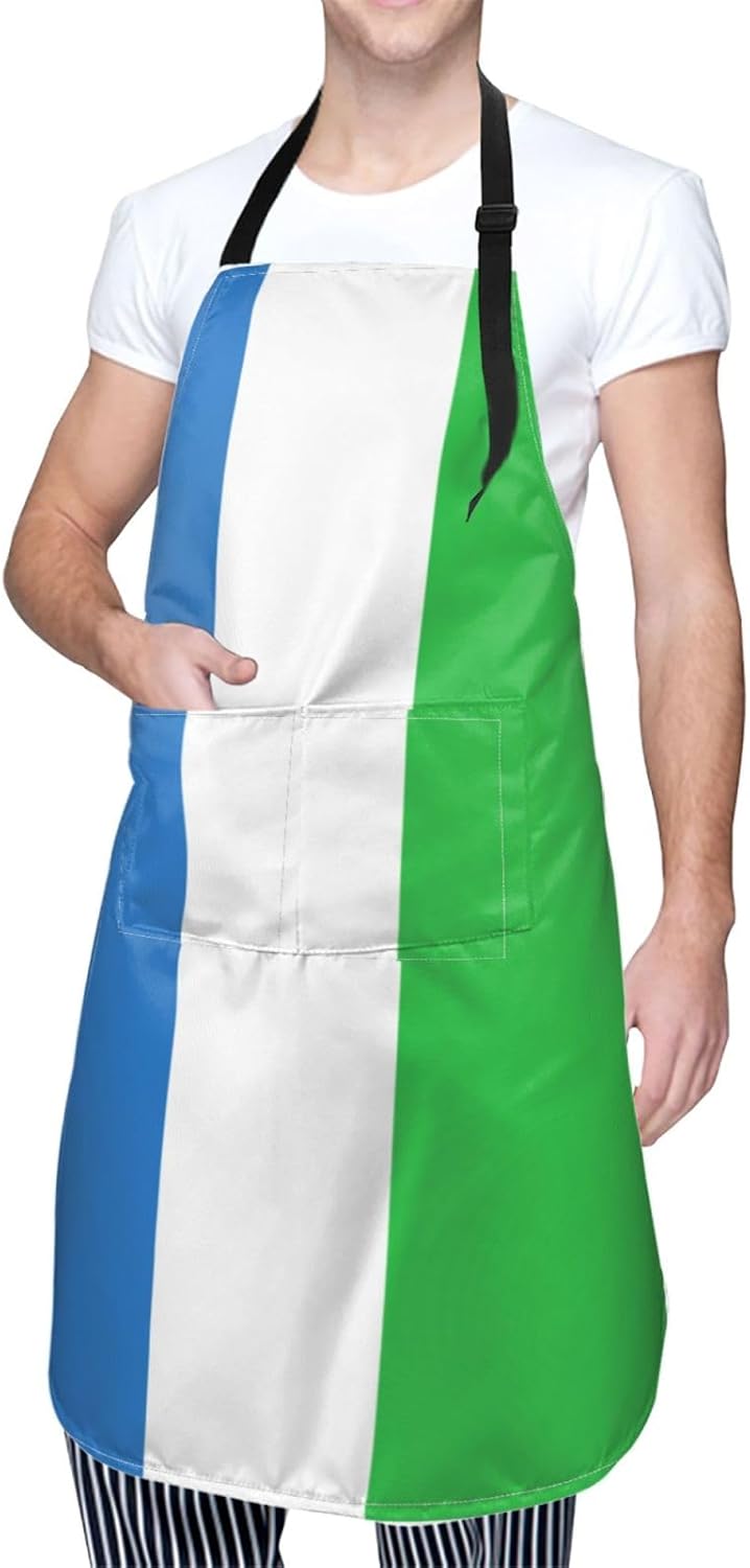 Sierra Leone flag print Waterproof chef's apron with pocket apron for 