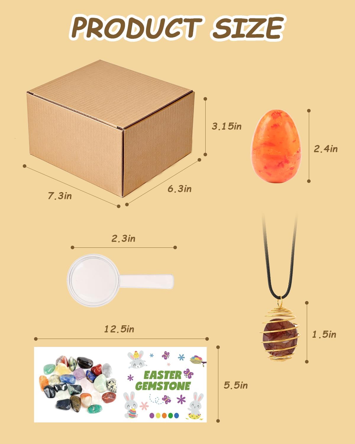 24 Pack Gem Filled Prefilled Easter Eggs, Gemstones Party Favors for Kids Prize Box Birthday Party Supplies, Easter Basket Stuffers, Easter Classroom Exchange Gift for Boys and Girls