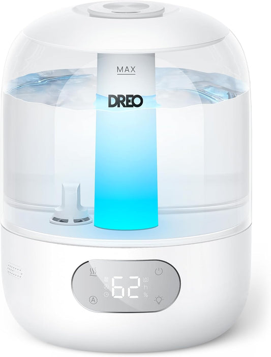 DREO Humidifiers for Bedroom, 3L Top Fill 30H & 26dB Quiet Runtime for