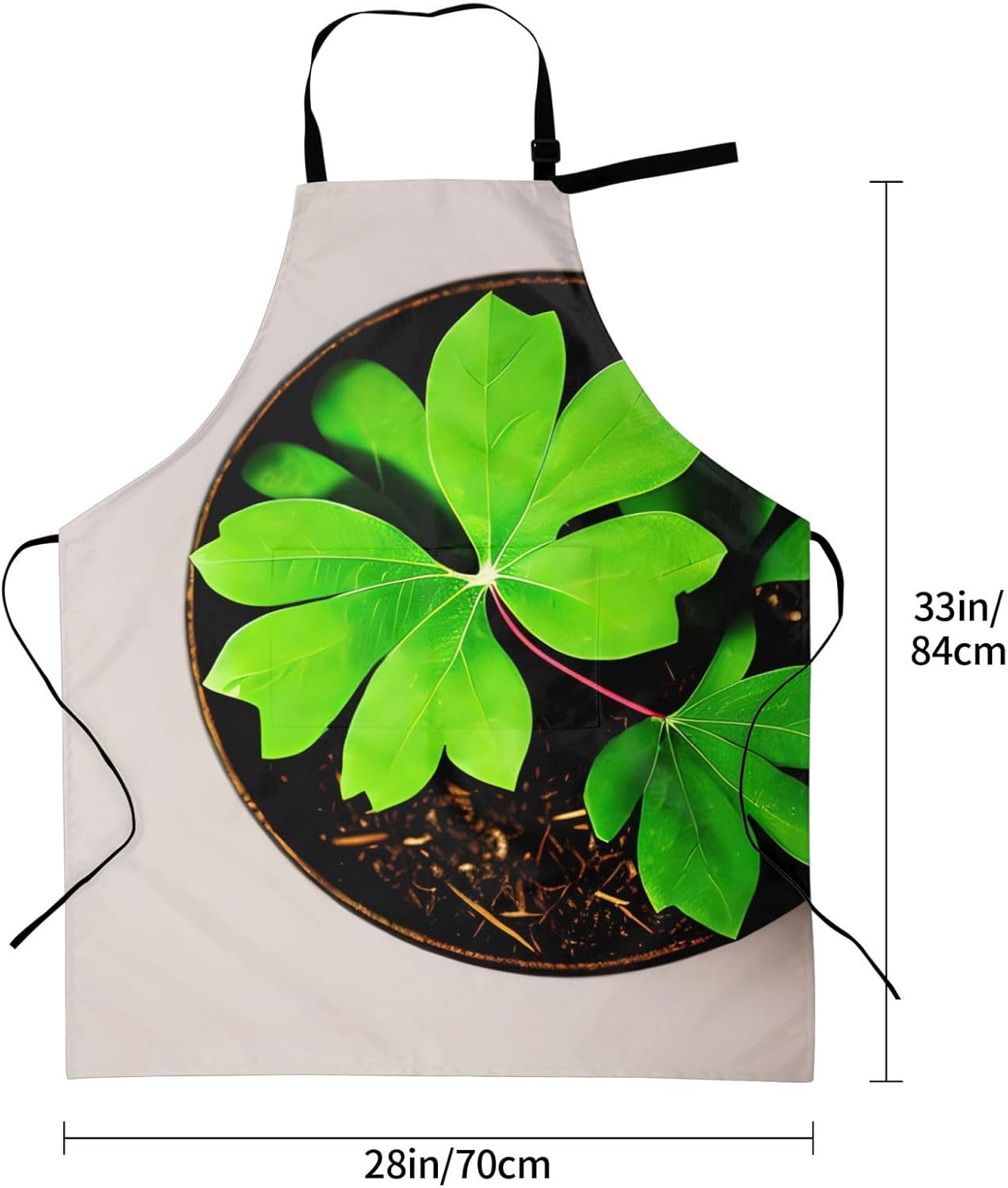 St Patricks Day Leaves print Waterproof chef's apron with pocket apron